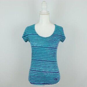The North Face Women's Small Blue Purple Scoop Neck Burnout Short Sleeve Tee